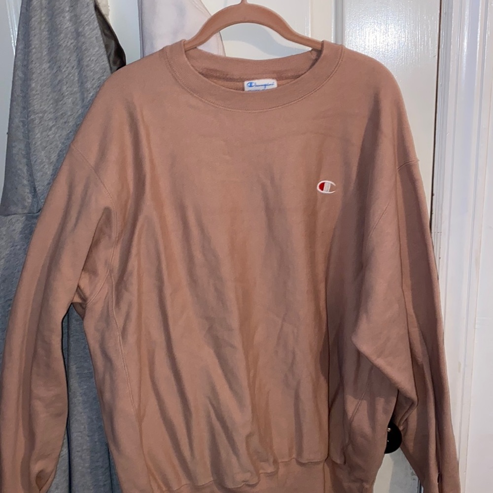 Oversized peach champion crewneck